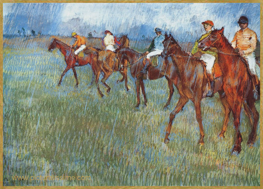 Degas Jockeys sous la pluie