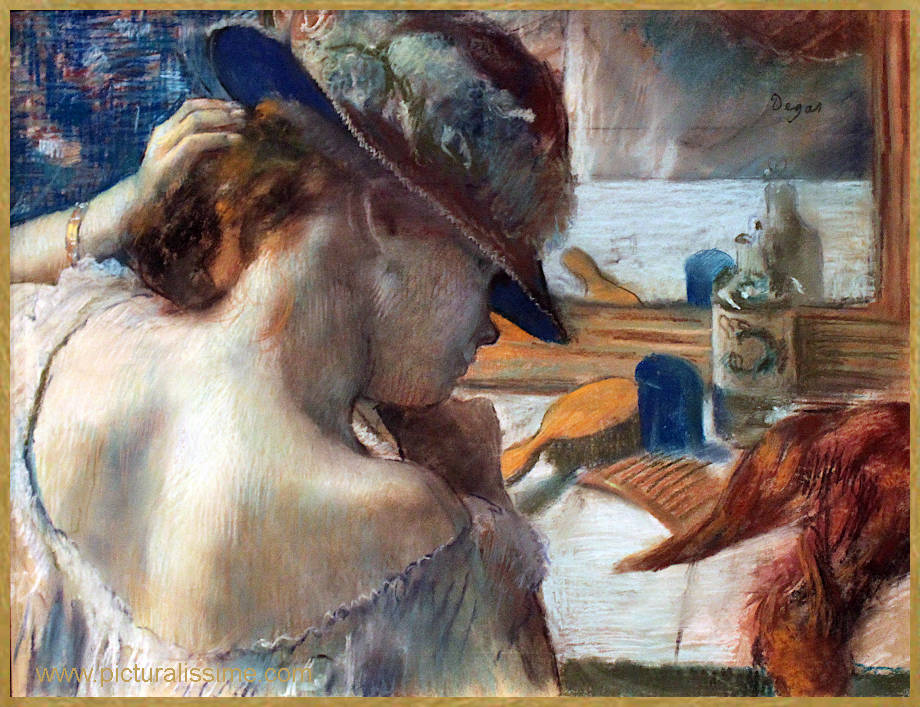 Copie Reproduction Degas Devant le Miroir