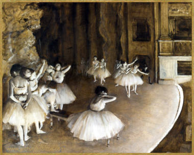 Degas Répétition d'un ballet sur scène