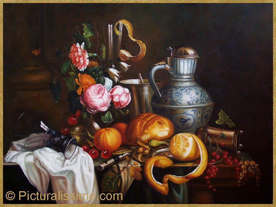 Exemple de qualité d'une reproduction de tableau copie de de-Heem