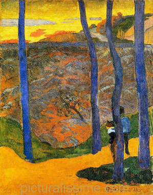 Paul Gauguin arbres bleu