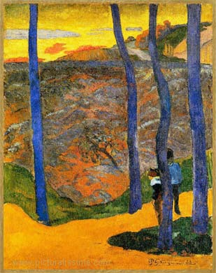 Paul Gauguin arbres bleu