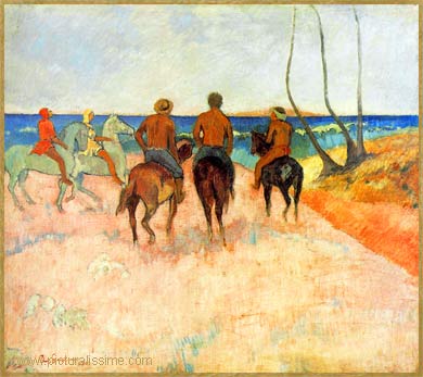 Gauguin Cavaliers sur la plage 1