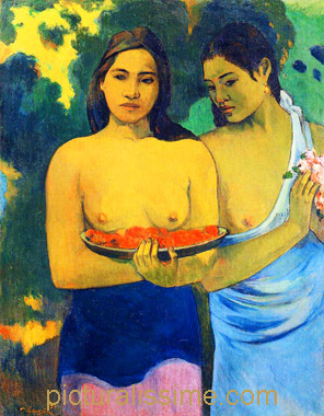 Paul Gauguin deux Tahitiennes