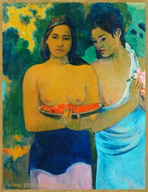 Paul Gauguin deux Tahitiennes