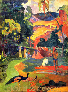 Paul Gauguin Matamoe paysage avec Paon