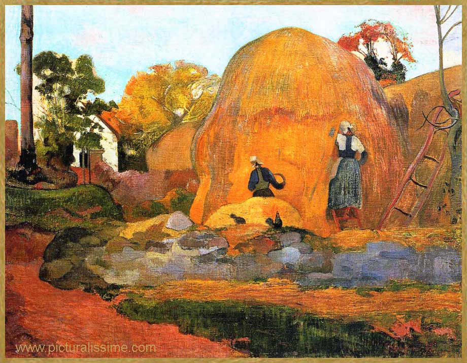 Copie Reproduction de Gauguin les Meules jaunes ou la Moisson blonde