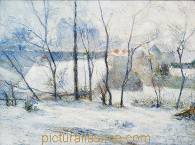 Paul Gauguin Paysage d'hiver effet de neige