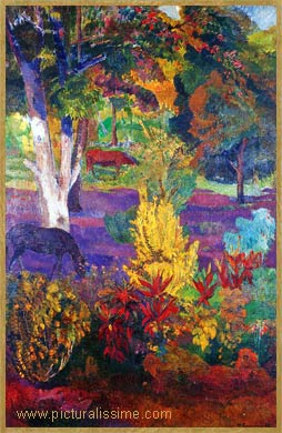 Paul Gauguin Paysage des Marquises avec cheval