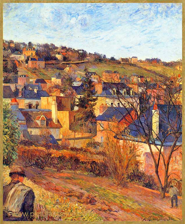 Paul Gauguin les Toits bleus à Rouen