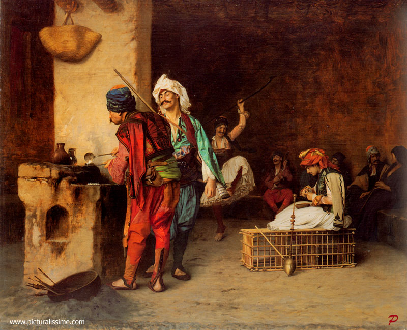 Copie Reproduction Jean Léon Gérôme Café au Caire
