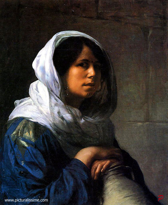 Copie Reproduction Jean Léon Gérôme égyptienne porteuse d'eau