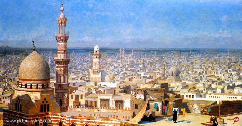 Copie Reproduction Jean Léon Gérôme Vue du Caire