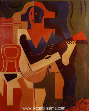 Juan Gris Arlequin avec une guitare