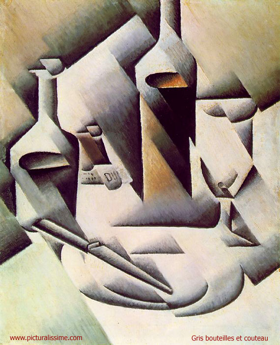 Copie Reproduction Gris Bouteilles et couteau