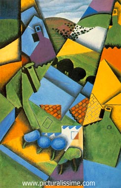 Juan Gris Paysage et maisons etagrave; Ceret