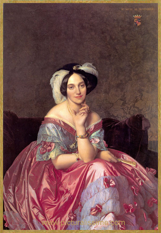 Copie Reproduction de Ingres Baronne James de Rothschild
