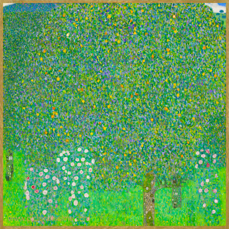 Copie Reproduction de Klimt Rosiers sous les arbres