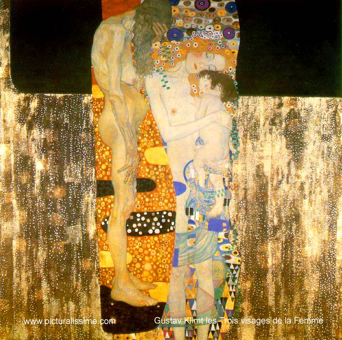 Copie Reproduction de Klimt les Trois visages de la Femme