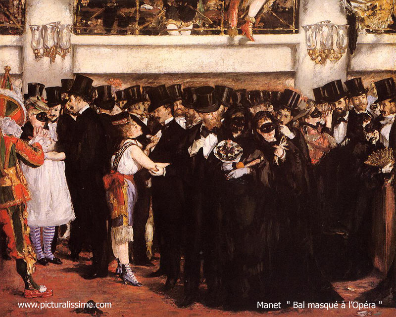 Copie Reproduction de Manet Bal Masqué etagrave; l'Opéra