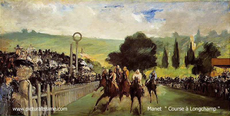 Copie Reproduction de Manet Course etagrave; Longchamp