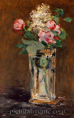 édouard Manet fleurs dans un vase de cristal