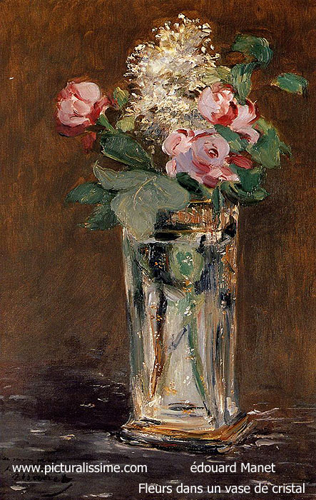 édouard Manet Fleurs dans un vase de cristal