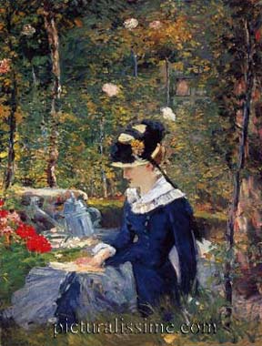 édouard Manet jeune femme dans le jardin