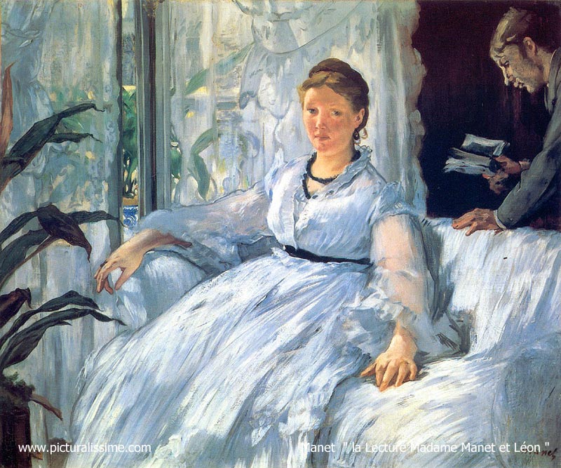 Manet la Lecture Madame Manet et Léon