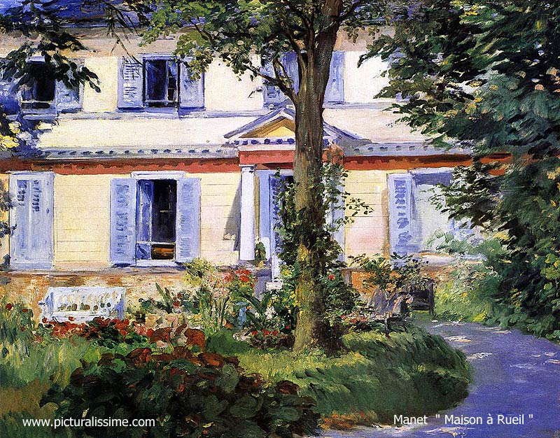 Copie Reproduction de Manet Maison etagrave; Rueil