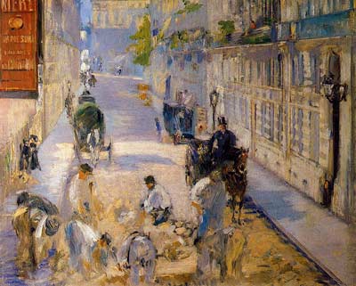 Manet la rue Mosnier avec Paveurs