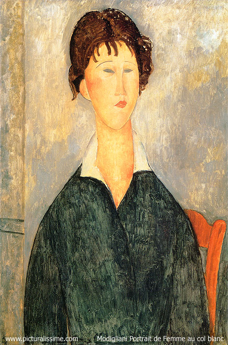 copie reproduction de Modigliani Portrait de Femme au col blanc