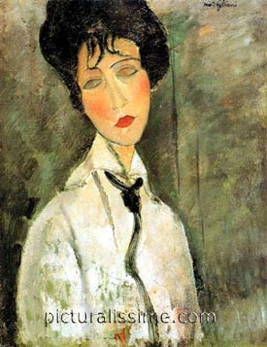Modigliani Amedeo Femme etagrave; la cravate