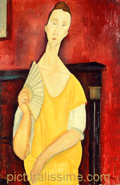 Amedeo Modigliani Femme etagrave; l'éventail Lunia Czechowska