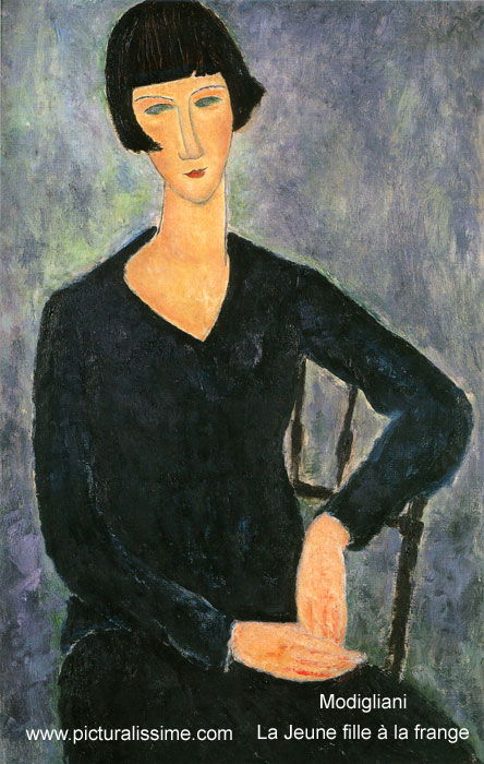 copie reproduction de Modigliani La Jeune fille etagrave; la frange