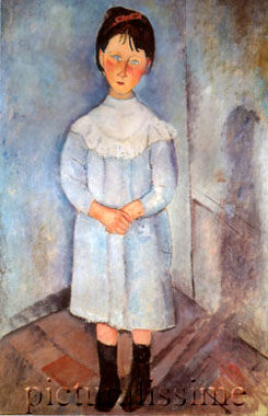 Modigliani Fillette en bleu l'Ange au visage grave