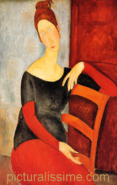Amedeo Modigliani Jeanne Hébuterne appuyée à une chaise