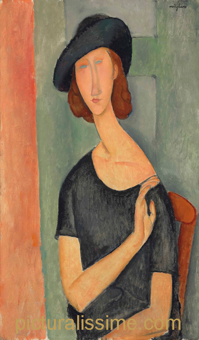 copie reproduction de Modigliani Jeanne Hébuterne au chapeau