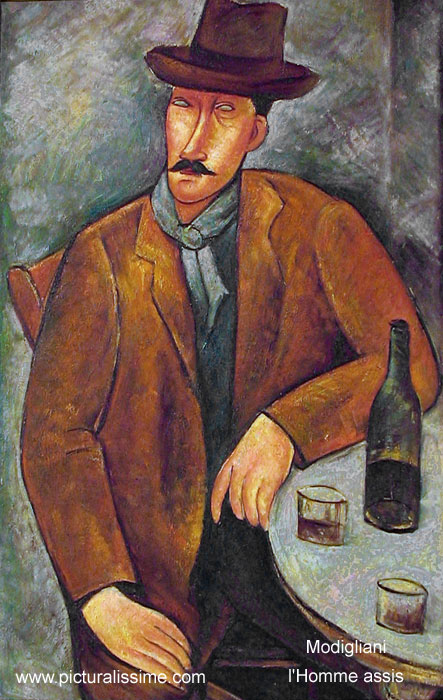 copie reproduction de Modigliani l'Homme Assis