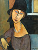 Modigliani Jeanne Hebuterne Collier et Chapeau