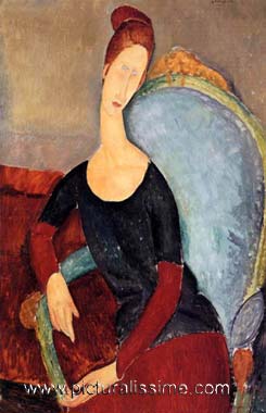 modigliani jeanne Hébuterne dans un fauteuil