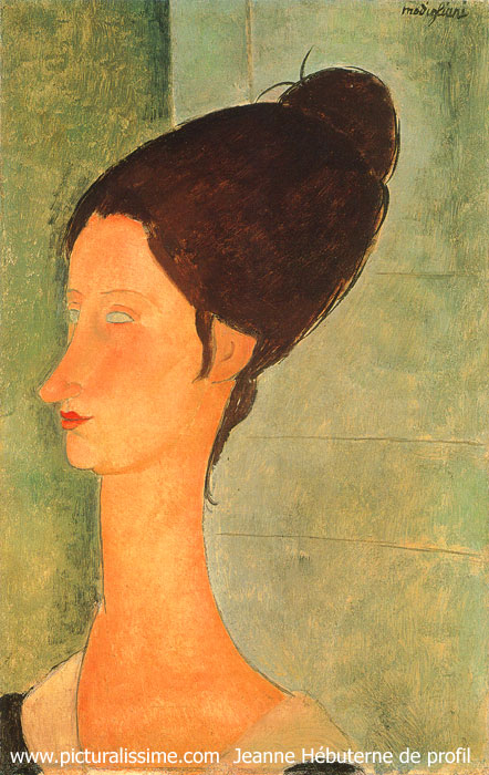 copie reproduction de Modigliani Jeanne Hébuterne de profil