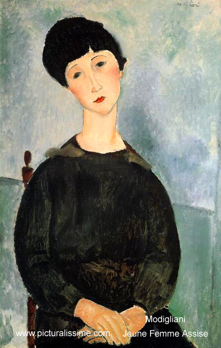 copie reproduction de Modigliani Jeune Femme Assise