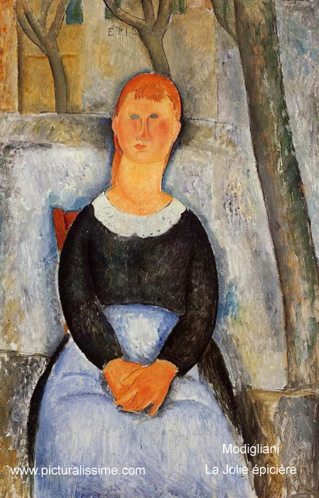 copie reproduction de Modigliani La Jolie épicière