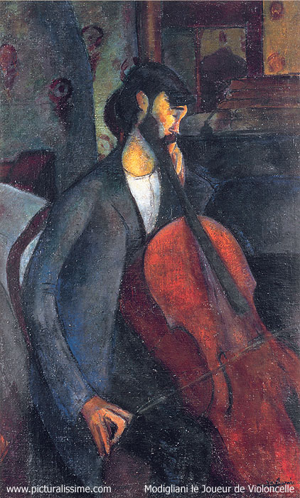 copie reproduction de Modigliani le Joueur de Violoncelle