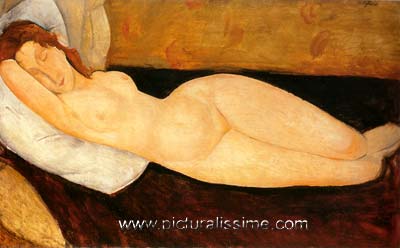 Modigliani Nu couché le bras droit replié derrière la tetecirc;te