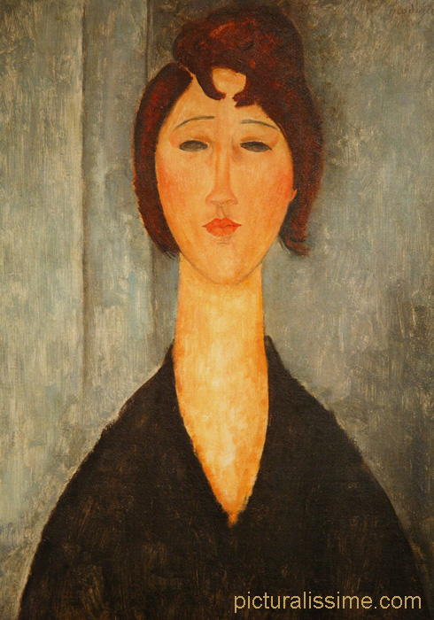 copie reproduction de Modigliani Portrait de Jeune Femme