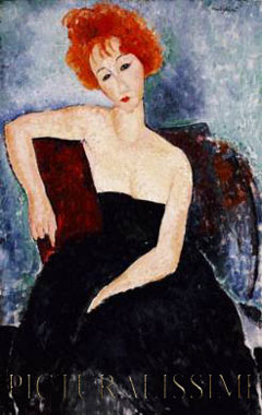 Amedeo Modigliani jeune rousse en robe
