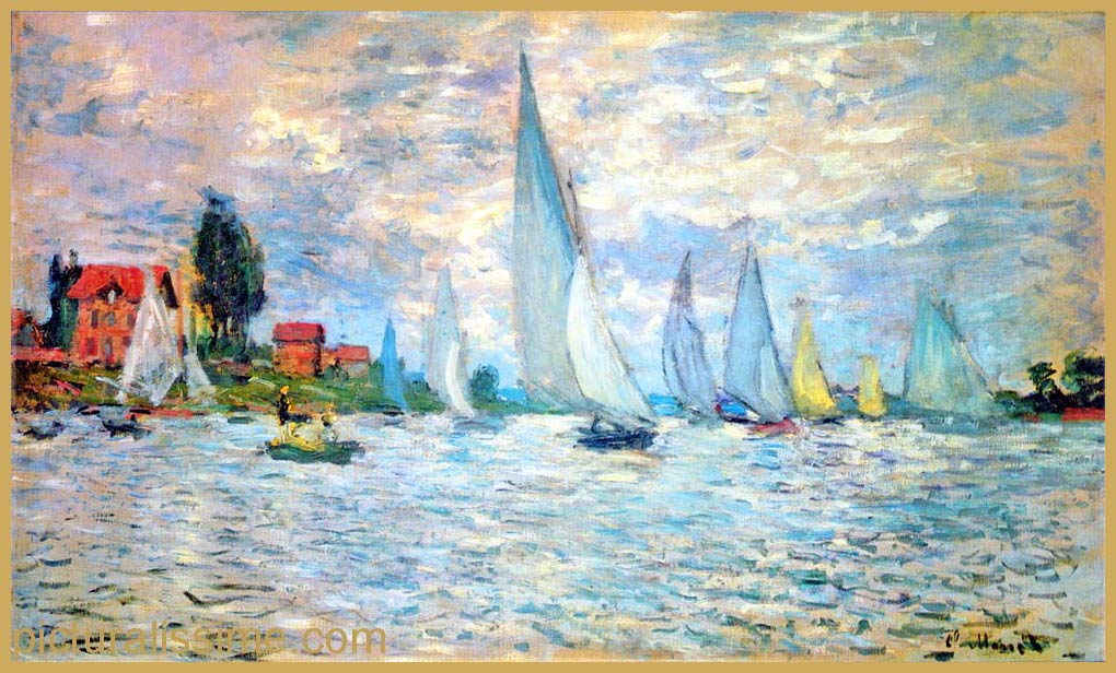 copie reproduction Monet Les barques. Régates à Argenteuil