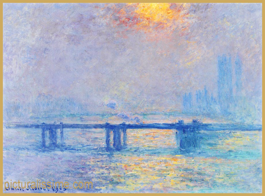 copie reproduction Monet Charing Cross Bridge, la Tamise